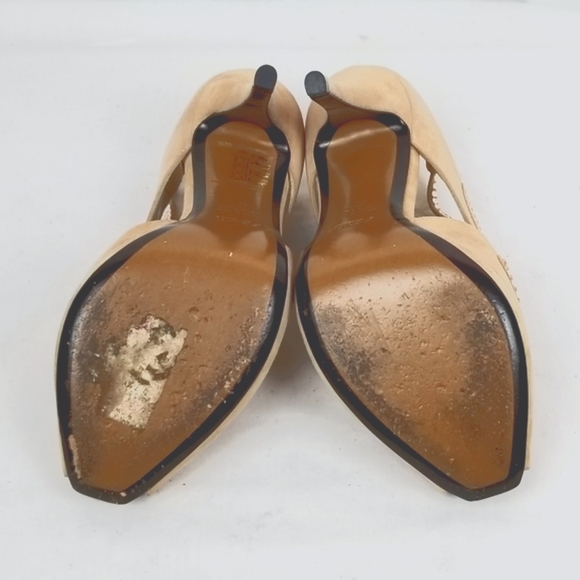 Fendi Beige Crystals Sandals Heels Pumps size 37.5 - Picture 6 of 11